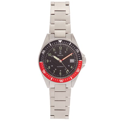 Heritor Automatic Calder armbandhorloge met datum - zilver/zwart-rood
