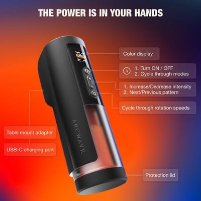 Arcwave Thruster - The Ultimate Orgasm - Automatische Power Stroker Met Rotatie - Hightech Masturbator Voor Mannen