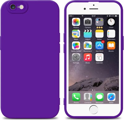 Cadorabo Hoesje geschikt voor Apple iPhone 6 / 6S in FLUID DONKER PAARS - Beschermhoes gemaakt van flexibel TPU silicone Cover Fluid Case