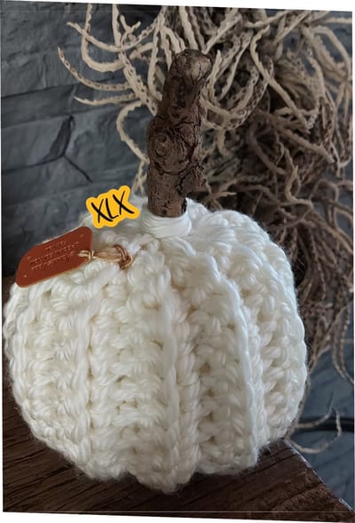 Pompoen, Gehaakte pompoen, Herfst decoratie, Halloween, Decoratie, Woonaccessoires, Room witte pompoen , XLX®