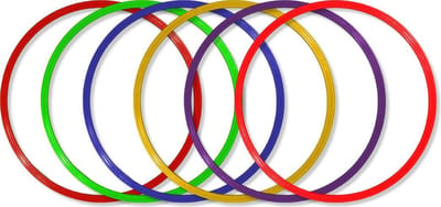 MD Sport - Hoepelset van 6 hoepels - Diameter 50cm - Turnhoepels - Schoolplein hoepels