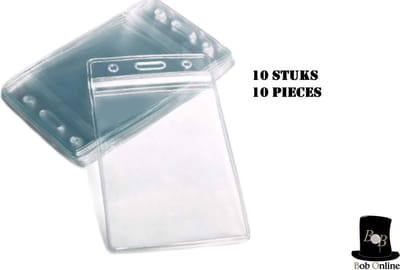 Bob Online ™ - 10 Stuks – Verticaal PVC ID Badgehouders – Waterdichte Plastic ID Badgehouders – ID-Kaarthouder – Plastic ID-Kaarthouders – Transparant ID-Badgehouder – Vertical ID Badge Holder PVC – Transparent ID Card Holder