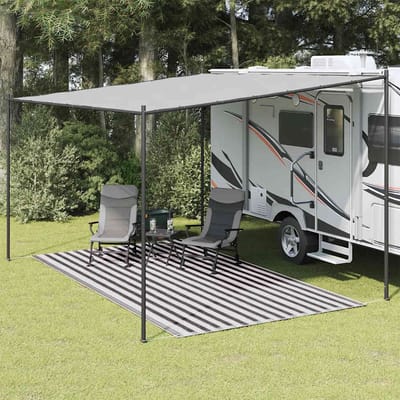 vidaXL - Tenttapijt - 250x400 - cm - antraciet - en - wit