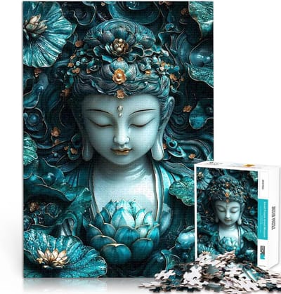Boeddha Legpuzzel - Zen Kunst - Ontspannend Spel - Verdikt Karton - 52 x 38 cm - Lotus Zen