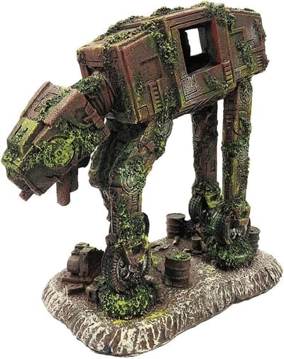at-at Imperial Walker Aquariumdecoratie, grote decoratie voor alle terreinen, gepantserde transportdecoraties, kunsthars robot-ornament