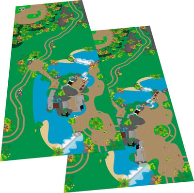 BrickDoo's BrickMaps 32337003 Castle Siege - Extra Zwaar en Dubbelzijdig - Wegplaat speelmat geschikt voor LEGO Ridders - Formaat gelijk aan 3x7 bouwplaat