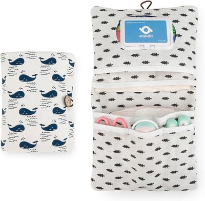 Luiertas Organizer - Baby Organizer - Baby Benodigdheden - 2-in-1 Ontwerp - Compact Formaat - Multicolor Walvis