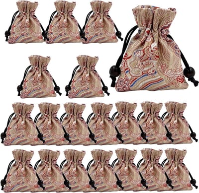 20 Stuks Sieradenzakjes met Trekkoord voor Sieraden, Feestjes en Cadeaus - Klein Cadeautasje in Roségoud voor Kettingen en Kralen