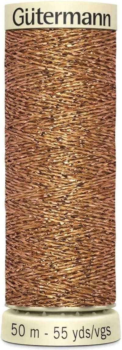 Gutermann Metallic effect garen - glitter - copper - koper - draad metalic - col. 7011 - metaliek kleur - 50 m