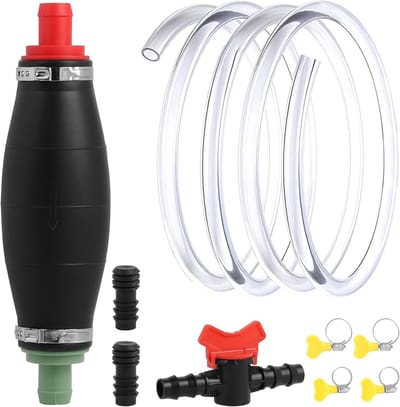 Handpomp XL met Vacuümfunctie voor Vullen van Vloeistoffen zoals Water, Benzine en Diesel, Inclusief 2.5 m PVC Slang en Vloeistofregulator