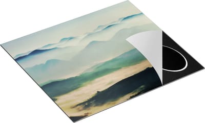 Chefcare Inductie Beschermer Heuvel Landschap tijdens de Mist - 60x50 cm - Afdekplaat Inductie - Kookplaat Beschermer - Inductie Mat