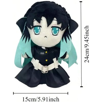 Demon Slayer Anime Kamado Nezuko en Tokitou Muichirou Pluche Cosplay Serie Knuffels voor Kerstmis En Verjaardag Mooie Cadeaus black