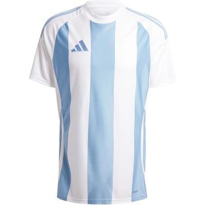adidas T-shirt Heren Striped 24 Jersey Wit-Hemelsblauw - Maat M