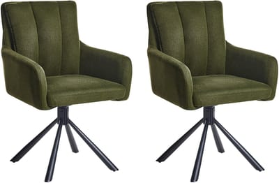 SARDOAL - Eetkamerstoel set van 2 - Donkergroen - Polyester