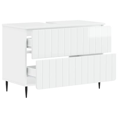 vidaXL - Wastafel - kabinet - voor - de - badkamer - ZWOLLE - Hoogglans - Wit