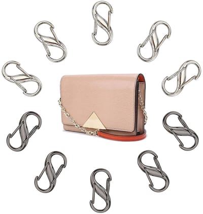 Dailygoods- Karabijnhaak Klein - Aluminiumlegering - S-Vormige Gesp - 10-Delige Set - Verstelbare Gesp - Mini S-Karabijnhaak - Haak