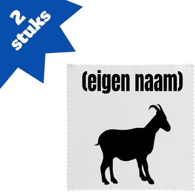 Akyol - geit met eigen naam brillendoekjes - Geit - geiten liefhebbers - dieren liefhebber - leuk cadeau voor iemand die houdt van geiten - cadeau - kado - 17,8 bij 17,8 cm - 2 stuks