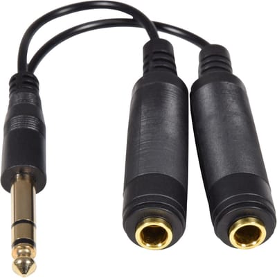 6,3 mm stereohoofdtelefoon / audiosplitterkabel 0,2 m
