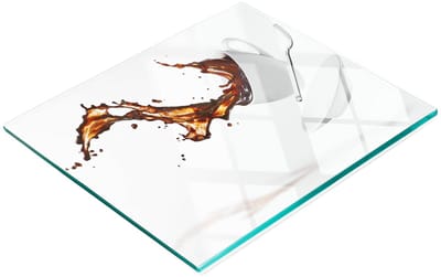 Multifunctionele decoratieve glazen snijplank voor in de keuken (gemorste koffie) 60x52 cm