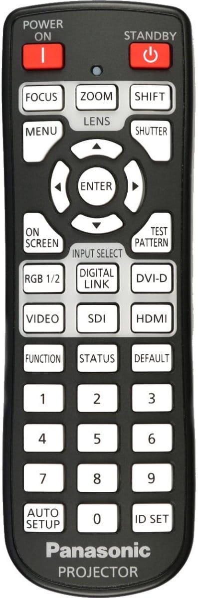 Afstandsbediening geschikt voor de PANASONIC PT-RZ890B beamer, vervangt N2QAYA000060