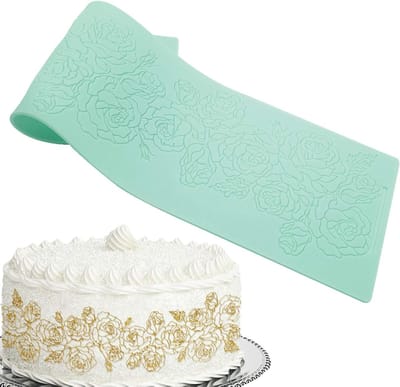 Siliconen Fondantvorm Rozenkant - Cake en Chocoladedecoratie - Bloemen Reliëf Mal