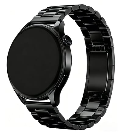 Strap-it Stalen 'One Push' bandje geschikt voor Samsung Galaxy Watch 3 45mm / Watch 1 46mm / Gear S3 - Polar Vantage M3 / M2 / M / V3 / Polar Grit X / X Pro / X2 Pro - Huawei Watch GT 1/2/3/4 46mm/ GT 5 (Pro) (46mm) - Zwart
