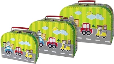 Simply for Kids 3-delige Kofferset Voertuigen