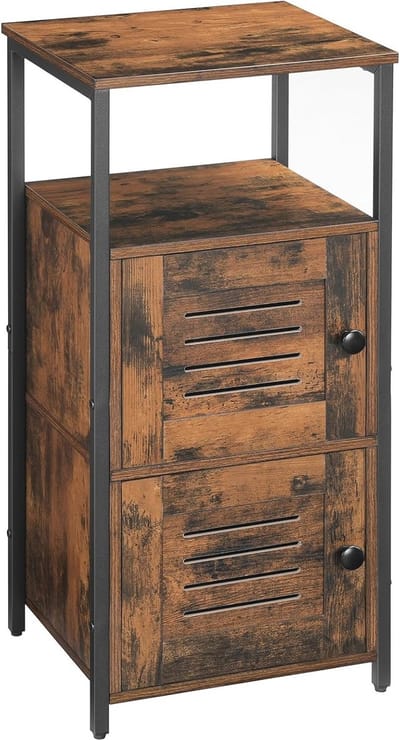 Vintage Bijzetkast met Verstelbare Planken - Ideaal voor Woonkamer, Keuken en Badkamer