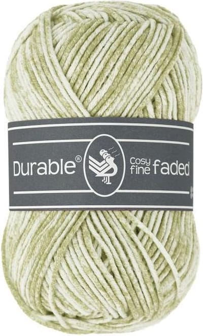 Durable Cosy fine faded Khaki (2168) - acryl en katoen garen tie-dye - 5 bollen van 50 gram