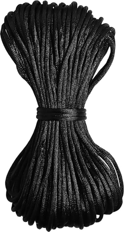 Fako Bijoux® - Satijnkoord - Satijn Hobbykoord - Sieraden Maken Koord - Glanzend - Rond - 2.5mm - 20 Meter - Zwart