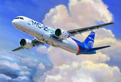 Zvezda Modelbouwpakket Militaire voertuigen - 7033 Civil Airliner MC-21-300 Plastic - 1:144 - Modelbouw