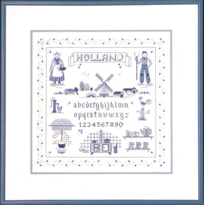 borduurpakket 39-1405 delftsblauw, merklap, holland