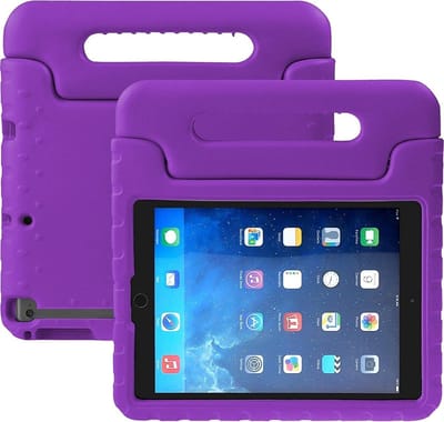 Hoesje - Geschikt voor Apple iPad 2/3/4 (2011/2012) - 9.7 inch - 2e/3e/4e Generatie - Kinderhoes Shockproof Bumper - Kidsproof Case - Tablethoes - Kinder Hoes Cover - Paars