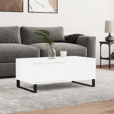 vidaXL - Salontafel - 90x50x36,5 - cm - bewerkt - hout - wit