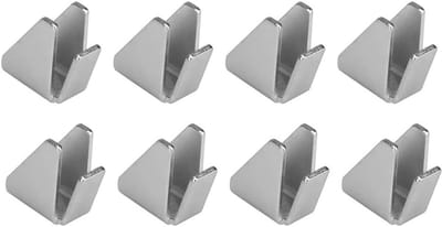 Verwijderbare kastplankklemmen - 8 stuks metalen beugelklemmen voor ondersteuning van planken in garagekasten (9 mm)