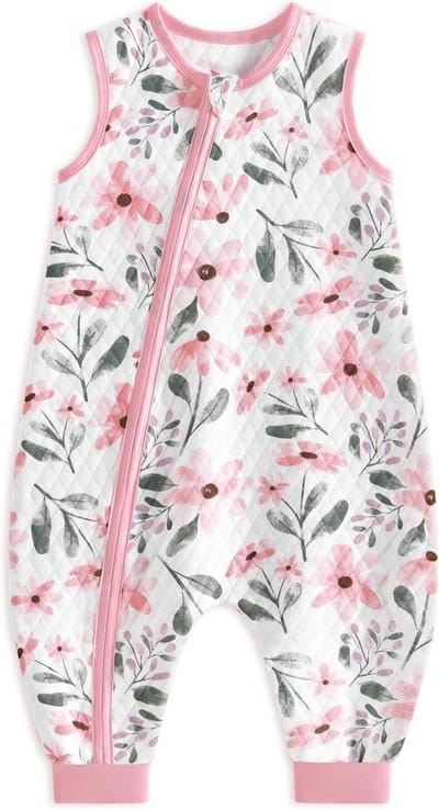 Airlayer Slaapzak - Trappelzak baby - Veilig slapen - Gedeelde pijpen - 70cm - Roze bloem