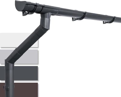 INEFA dakgootset NW100 100mm PVC half rond - dakgoot 5m antraciet voor 1 dakzijde - regenafvoer voor tuinhuis carport