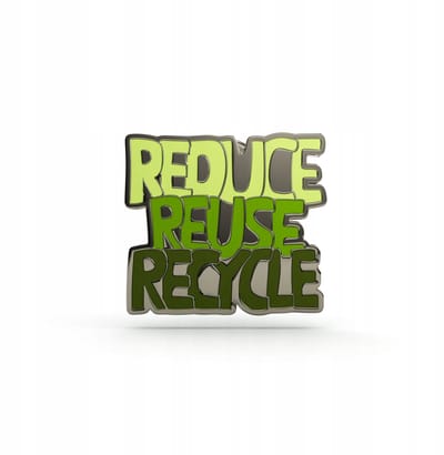 PINETS - Pin - 3R Reduce Reuse Recycle - Hard Enamel - Gietmetaal - Ecologische Badge