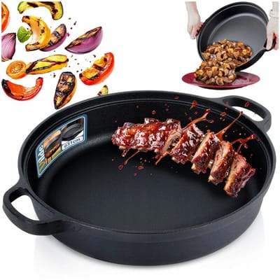 Orion Gietijzeren Koekenpan 30 cm - Diep, Duurzaam, voor Gas, Inductie & Grill