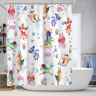 Floraweg Douchegordijn,Shower Curtain,badgordijn,badkamergordijn,Verschillende volledig printen ,-topkwaliteit - digitale printen -Anti Schimmel - Inclusief 12 ringen -met 12 stuks douchegordijnhaken – Waterdicht -Wasbaar- Polyester - 180x200 cm