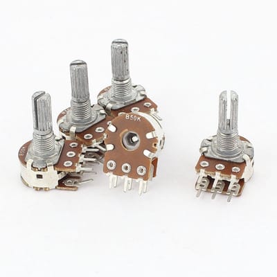 Dual Linear Taper Potentiometer 50K Ohm 6 Terminals - 5 Stuks