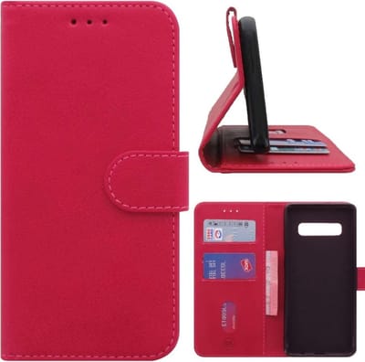 Samsung S10 Plus Hoesje Roze met Pasjeshouder