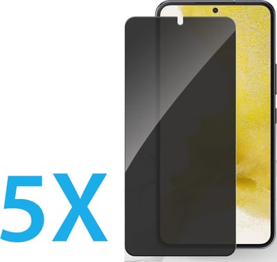 Screenprotector Geschikt Voor: Samsung Galaxy S22 - Privacy Full Screenprotector 5x - screen protector - volledige glas - bescherming - beschermglas - Anti Spy - ZT Accessoires