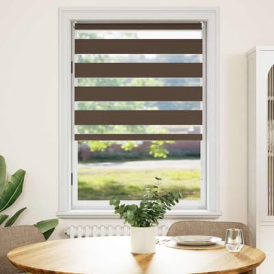 vidaXL - Zebra - rolgordijn - 80,9 - x - 175 - cm - stofbreedte - 76,7 - cm - koffiebruin