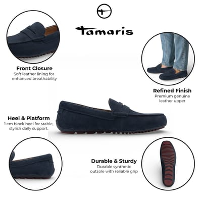 Tamaris Heren Bruine Suède Mocassin Loafers Casual Schoenen
