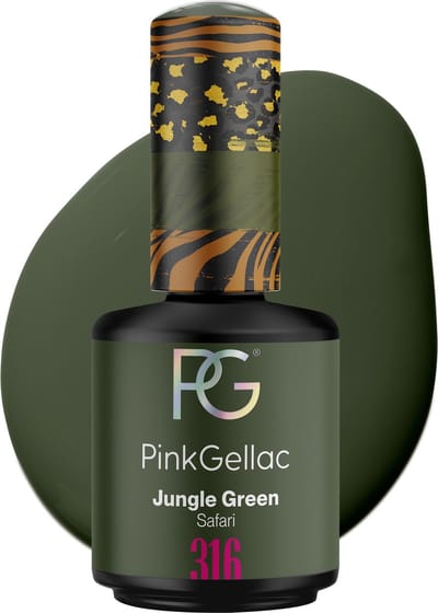 Pink Gellac Gellak - 316 Jungle Green 15ml - Groene Gel Nagellak - Gellac - Gel Nagels Producten