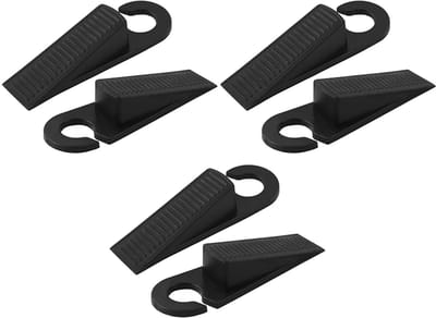 Deurstopper - 6 Stuks - Deurwig - Deurbuffer - TPR - Antislip en Krasbestendig - voor Onderkant van de Deur - 12.6*4.4*2.8cm - Zwart