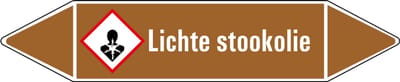 Lichte stookolie leidingmarkering op vel 75 x 17 mm - 8 per vel