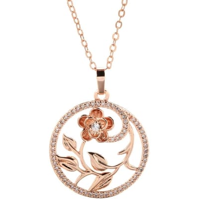 Collier Fleurs Creuses Or Rose Pour Femmes Mode Zircon Naturel Fête de Mariage Quotidien Bijoux Ethniques Nouveau beige
