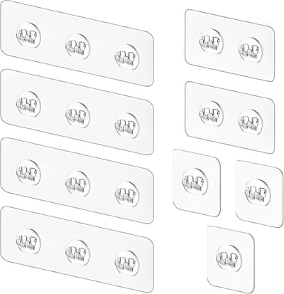 9 stuks zelfklevende navullingen, transparante banden voor doucheplank, keukenrek, mand en zeepbakje, bevestiging zonder boren